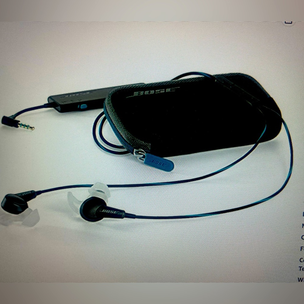 Bose quiet comfort 20 acoustic noise cancelling headphones.